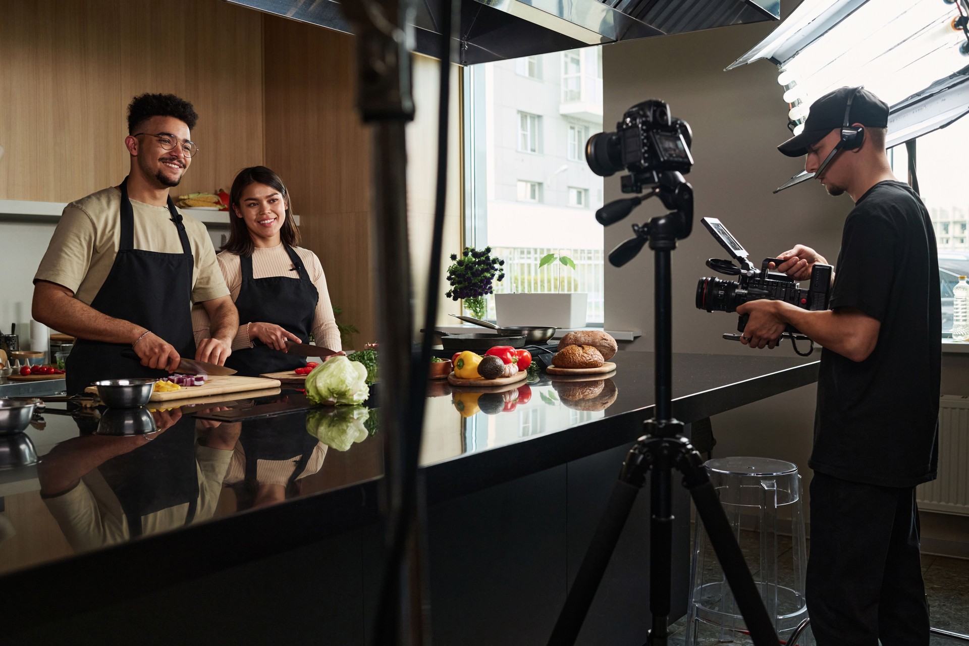Young Cooks Filming in Culinary Show